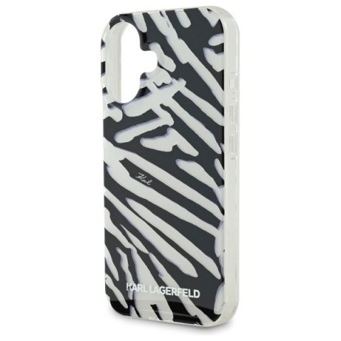 Etui Karl Lagerfeld IML Zebra Pattern & Cord na iPhone 16 - czarne