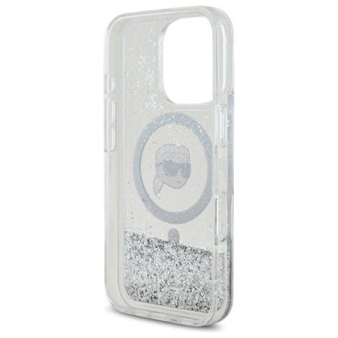Etui Karl Lagerfeld Liquid Glitter Karl Head Magsafe na iPhone 16 Pro Max - przezroczyste Etui Karl Lagerfeld Liquid Glitter Karl Head Magsafe na iPhone 16 Pro Max - przezroczyste