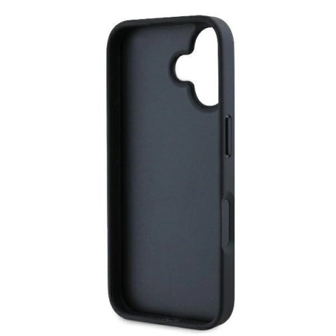 Etui Karl Lagerfeld Monogram Choupette Head Pin na iPhone 16 - czarne Etui Karl Lagerfeld Monogram Choupette Head Pin na iPhone 16 - czarne