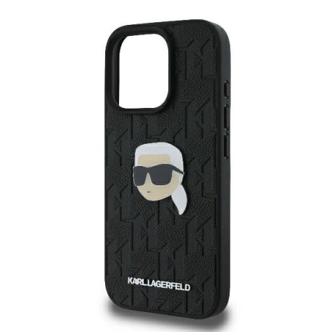 Etui Karl Lagerfeld Monogram Karl Head Pin na iPhone 16 Pro 6.3" czarne Etui Karl Lagerfeld Monogram Karl Head Pin na iPhone 16 Pro 6.3" czarne