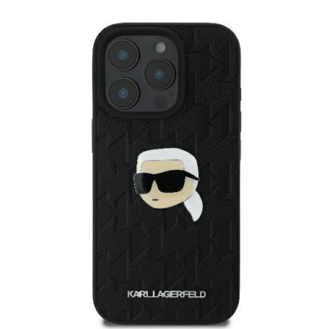 Etui Karl Lagerfeld Monogram Karl Head Pin na iPhone 16 Pro Max - czarne Etui Karl Lagerfeld Monogram Karl Head Pin na iPhone 16 Pro Max - czarne