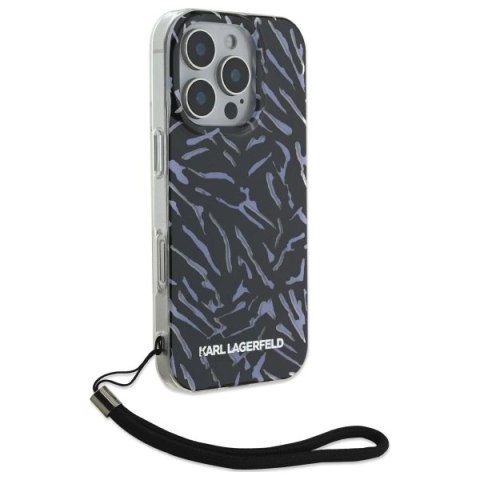 Etui Karl Lagerfeld Zebra With Cord na iPhone 16 Pro Max - fioletowe Etui Karl Lagerfeld Zebra With Cord na iPhone 16 Pro Max - fioletowe