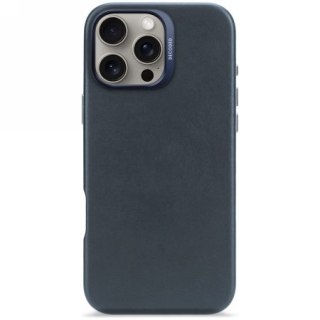 Etui Decoded Leather Backcover MagSafe na iPhone 16 Pro Max - granatowe