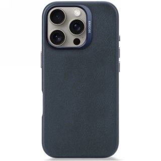 Etui Decoded Leather Backcover MagSafe na iPhone 16 Pro - granatowe