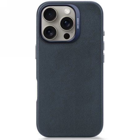 Etui Decoded Leather Backcover MagSafe na iPhone 16 Pro - granatowe Etui Decoded Leather Backcover MagSafe na iPhone 16 Pro - granatowe