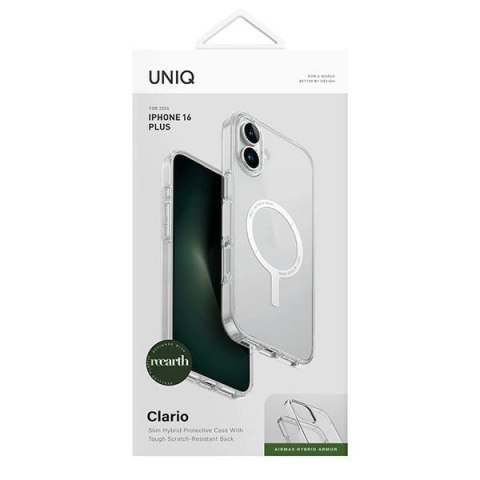 Etui UNIQ Clario Magclick Charging z MagSafe na iPhone 16 Plus - przezroczyste Etui UNIQ Clario Magclick Charging z MagSafe na iPhone 16 Plus - przezroczyste