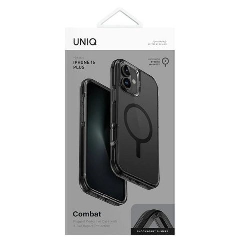 Etui UNIQ Combat Magclick Charging z MagSafe na iPhone 16 Plus - czarne Etui UNIQ Combat Magclick Charging z MagSafe na iPhone 16 Plus - czarne