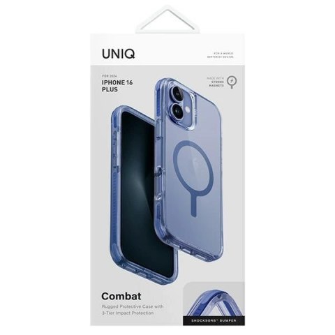 Etui UNIQ Combat Magclick Charging z MagSafe na iPhone 16 Plus - niebieskie Etui UNIQ Combat Magclick Charging z MagSafe na iPhone 16 Plus - niebieskie