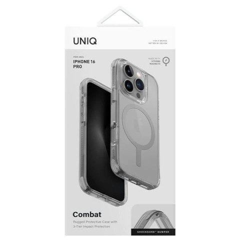 Etui UNIQ Combat Magclick Charging z MagSafe na iPhone 16 Pro - szare