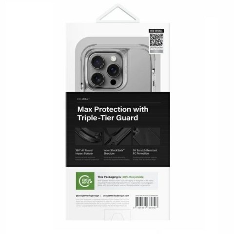 Etui UNIQ Combat Magclick Charging z MagSafe na iPhone 16 Pro - szare