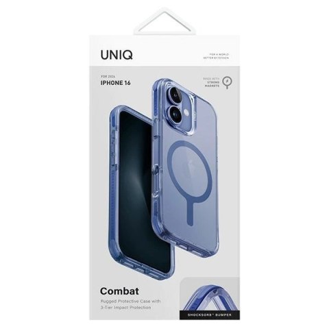 Etui UNIQ Combat Magclick Charging z MagSafe na iPhone 16 - niebieskie Etui UNIQ Combat Magclick Charging z MagSafe na iPhone 16 - niebieskie