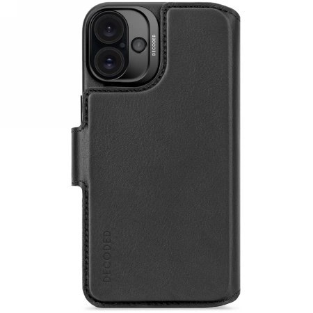 Etui skórzane Decoded Leather Detachable Wallet MagSafe z portfelem na iPhone 16 Plus - czarne Etui skórzane Decoded Leather Detachable Wallet MagSafe z portfelem na iPhone 16 Plus - czarne