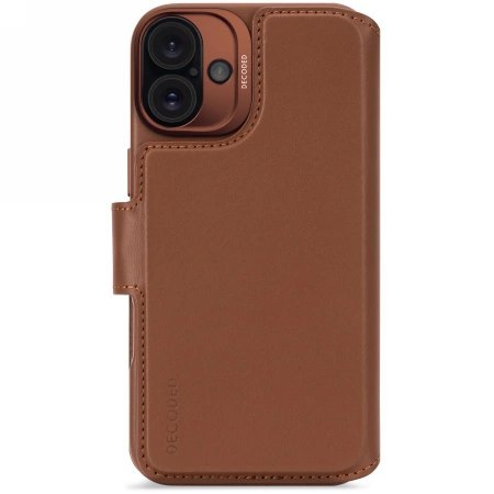 Etui skórzane Decoded Leather Detachable Wallet MagSafe z portfelem na iPhone 16 - brązowe Etui skórzane Decoded Leather Detachable Wallet MagSafe z portfelem na iPhone 16 - brązowe