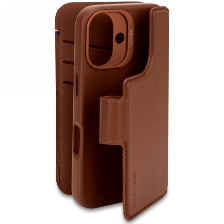 Etui skórzane Decoded Leather Detachable Wallet MagSafe z portfelem na iPhone 16 - brązowe Etui skórzane Decoded Leather Detachable Wallet MagSafe z portfelem na iPhone 16 - brązowe