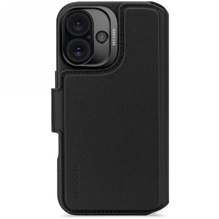 Etui skórzane Decoded Leather Detachable Wallet MagSafe z portfelem na iPhone 16 - czarne Etui skórzane Decoded Leather Detachable Wallet MagSafe z portfelem na iPhone 16 - czarne