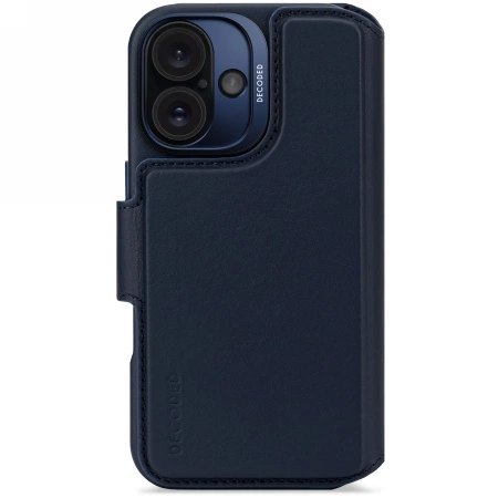 Etui skórzane Decoded Leather Detachable Wallet MagSafe z portfelem na iPhone 16 - niebieskie Etui skórzane Decoded Leather Detachable Wallet MagSafe z portfelem na iPhone 16 - niebieskie