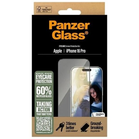 Szkło hartowane PanzerGlass EyeCare Screen Protector Ultra-Wide Fit na iPhone 16 Pro