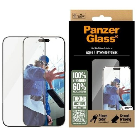 Szkło hartowane PanzerGlass Screen Protector Ultra-Wide Fit na iPhone 16 Pro Max
