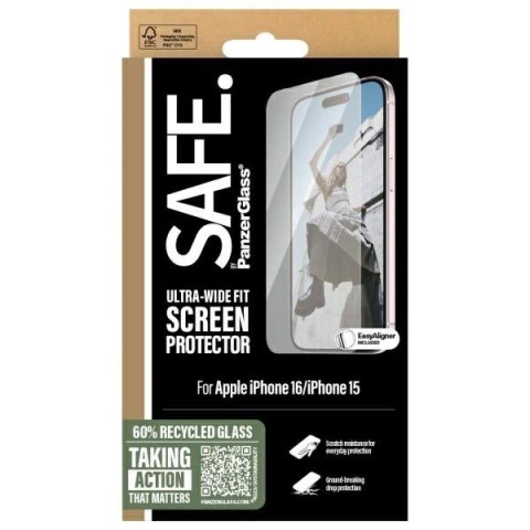 Szkło hartowane SAFE by PanzerGlass Ultra-Wide Fit na iPhone 16
