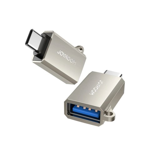 Adapter Joyroom S-H151 USB-C (męski) / USB-A (żeński) z oczkiem na smycz - srebrny Adapter Joyroom S-H151 USB-C (męski) / USB-A (żeński) z oczkiem na smycz - srebrny