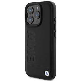 Etui BMW Leather Hot Stamp MagSafe na iPhone 16 Pro Max - czarne