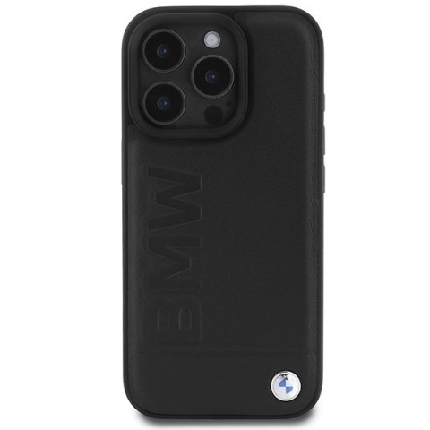 Etui BMW Leather Hot Stamp MagSafe na iPhone 16 Pro Max - czarne