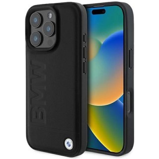 Etui BMW Leather Hot Stamp MagSafe na iPhone 16 Pro - czarne
