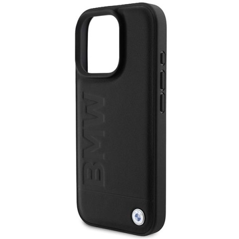 Etui BMW Leather Hot Stamp MagSafe na iPhone 16 Pro - czarne