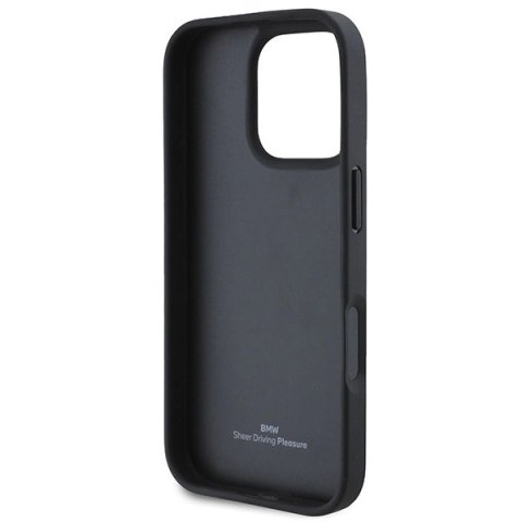 Etui BMW Leather Hot Stamp na iPhone 16 Pro Max - czarne Etui BMW Leather Hot Stamp na iPhone 16 Pro Max - czarne