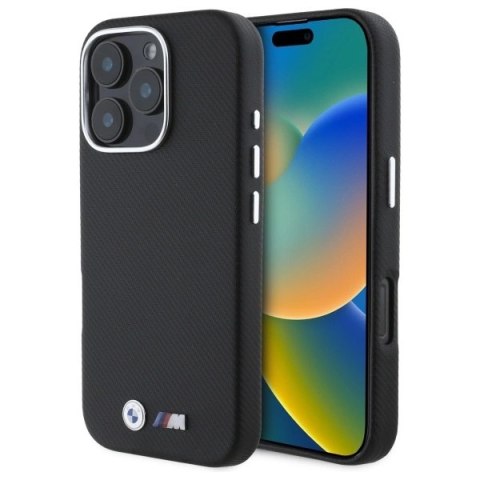 Etui BMW M Edition Kevlar Wrapped Metal na iPhone 16 Pro Max - czarne Etui BMW M Edition Kevlar Wrapped Metal na iPhone 16 Pro Max - czarne