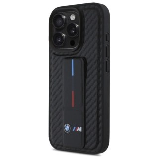 Etui BMW M Grip Stand Smooth and Carbon na iPhone 16 Pro Max - czarne