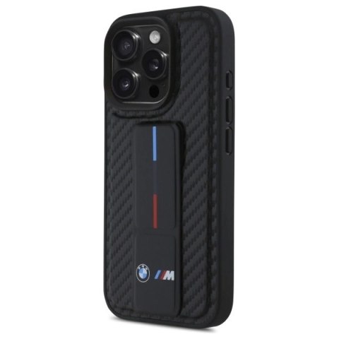 Etui BMW M Grip Stand Smooth and Carbon na iPhone 16 Pro Max - czarne
