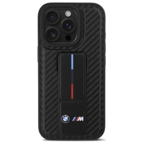 Etui BMW M Grip Stand Smooth and Carbon na iPhone 16 Pro Max - czarne