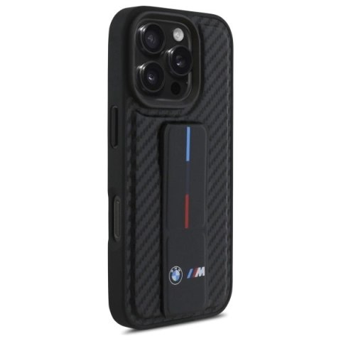 Etui BMW M Grip Stand Smooth and Carbon na iPhone 16 Pro Max - czarne