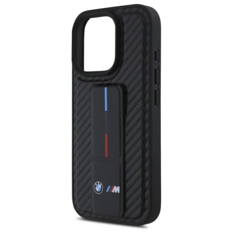 Etui BMW M Grip Stand Smooth and Carbon na iPhone 16 Pro Max - czarne