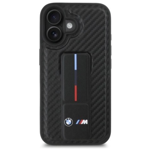 Etui BMW M Grip Stand Smooth and Carbon na iPhone 16 - czarne