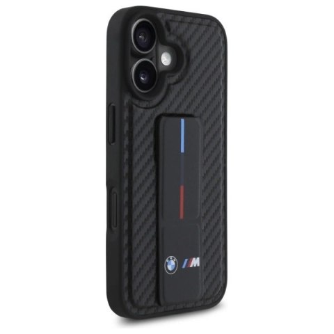 Etui BMW M Grip Stand Smooth and Carbon na iPhone 16 - czarne