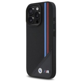 Etui BMW M Meshed Tricolor Stripes MagSafe na iPhone 16 Pro Max - czarne
