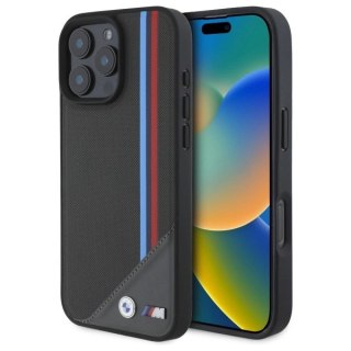 Etui BMW M Meshed Tricolor Stripes MagSafe na iPhone 16 Pro Max - szary