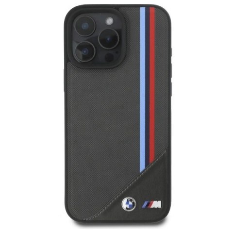 Etui BMW M Meshed Tricolor Stripes MagSafe na iPhone 16 Pro Max - szary Etui BMW M Meshed Tricolor Stripes MagSafe na iPhone 16 Pro Max - szary