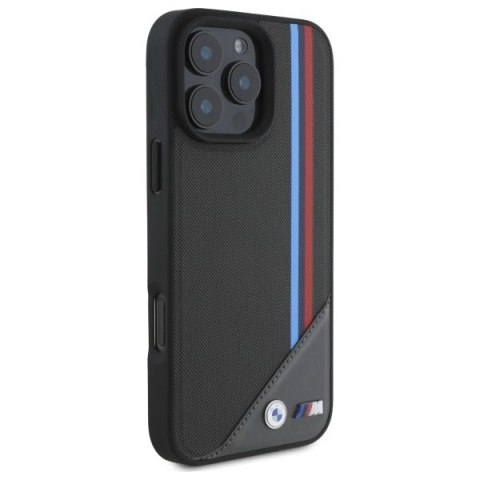 Etui BMW M Meshed Tricolor Stripes MagSafe na iPhone 16 Pro Max - szary Etui BMW M Meshed Tricolor Stripes MagSafe na iPhone 16 Pro Max - szary