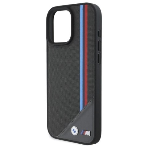 Etui BMW M Meshed Tricolor Stripes MagSafe na iPhone 16 Pro Max - szary Etui BMW M Meshed Tricolor Stripes MagSafe na iPhone 16 Pro Max - szary