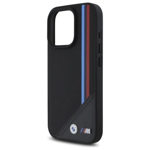 Etui BMW M Meshed Tricolor Stripes MagSafe na iPhone 16 Pro - czarne