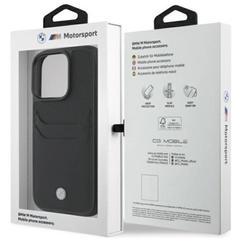 Etui BMW Sign Leather Cardslot na iPhone 16 Pro Max - czarne Etui BMW Sign Leather Cardslot na iPhone 16 Pro Max - czarne