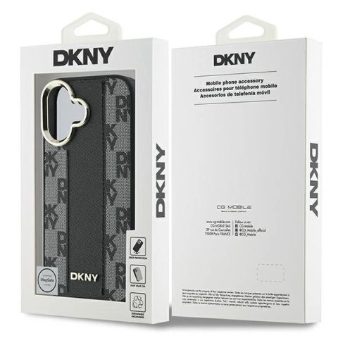 Etui DKNY Checkered Pattern Magsafe na iPhone 16 Plus - czarne Etui DKNY Checkered Pattern Magsafe na iPhone 16 Plus - czarne