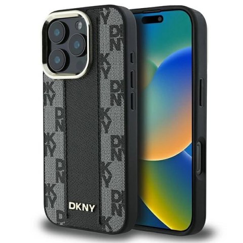 Etui DKNY Checkered Pattern Magsafe na iPhone 16 Pro Max - czarne Etui DKNY Checkered Pattern Magsafe na iPhone 16 Pro Max - czarne