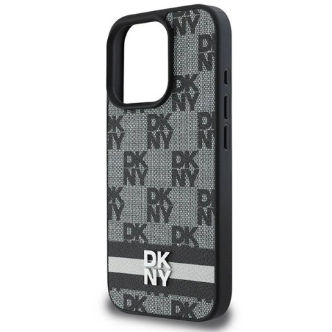 Etui DKNY Checkered Pattern & Printed Stripes na iPhone 16 Pro Max - czarne Etui DKNY Checkered Pattern & Printed Stripes na iPhone 16 Pro Max - czarne