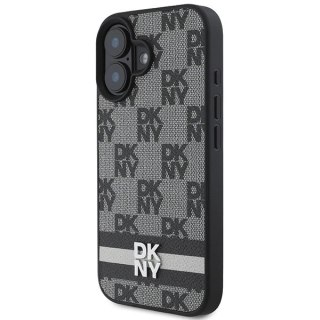 Etui DKNY Checkered Pattern & Printed Stripes na iPhone 16 - czarne