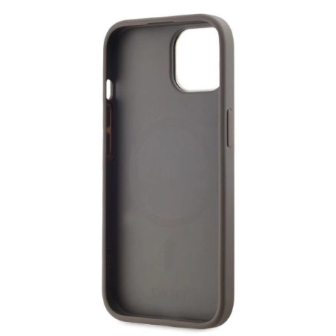 Etui DKNY Leather Checkered Mono Pattern MagSafe na iPhone 15 - beżowe