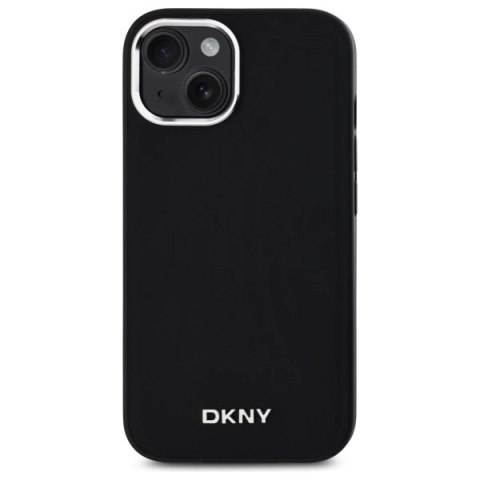 Etui DKNY Plain Logo MagSafe na iPhone 15 - czarne